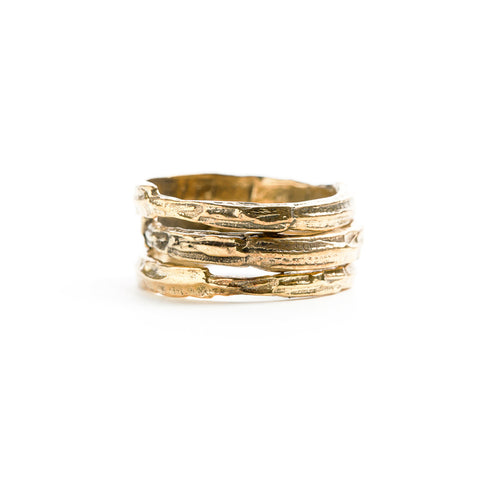 Gold ridge stack rings