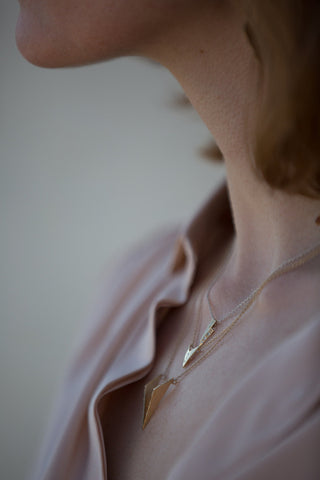 Gold on gold razor necklace