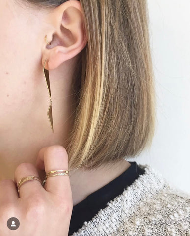 Gold Double Scalene Earrings