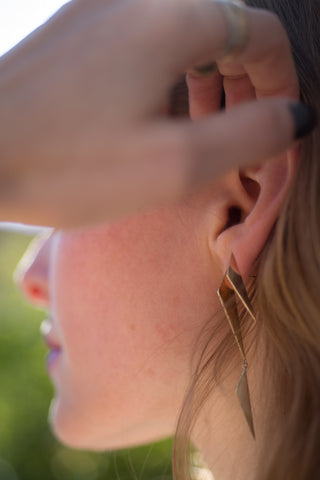 Gold Double Scalene Earrings