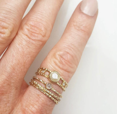 Sterling silver urchin stack rings