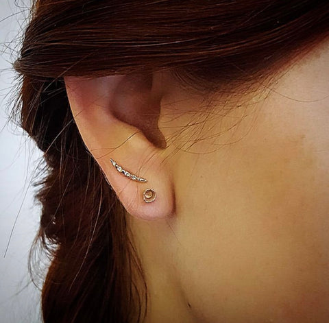 Rose gold single barnacle studs