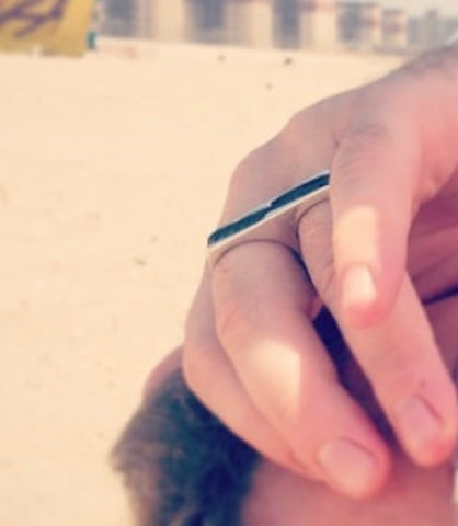 Black diamond double razor ring