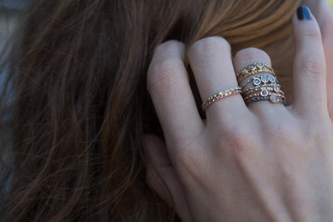 Single rough diamond urch band