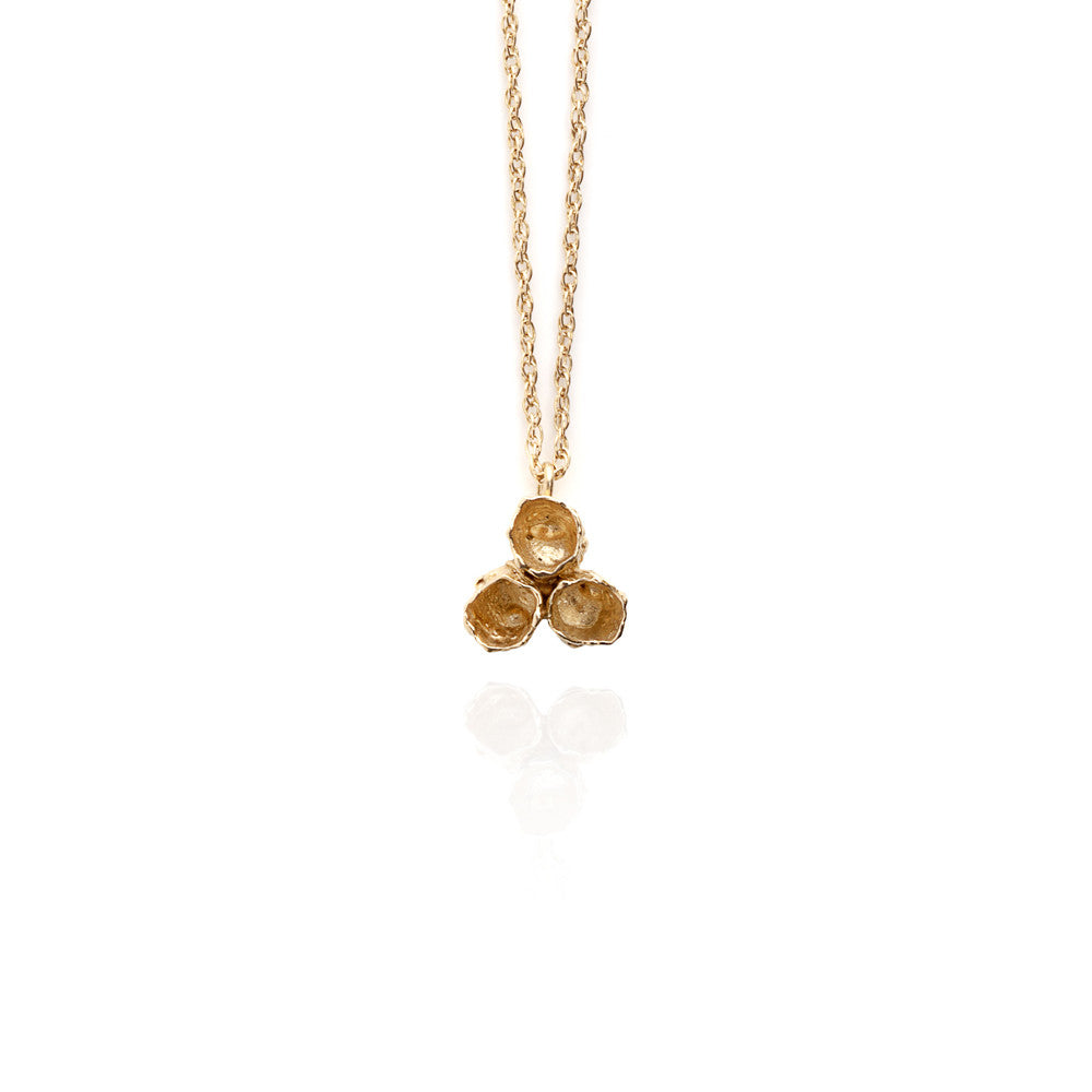 Gold cluster barnacle necklace