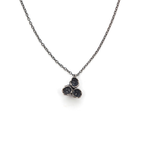 Oxidized barnacle cluster necklace
