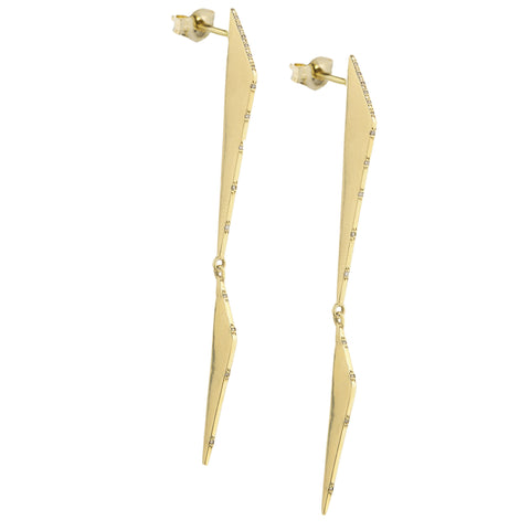 Gold Double Scalene Earrings