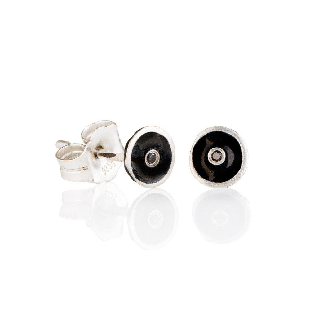 Black diamond droplet studs
