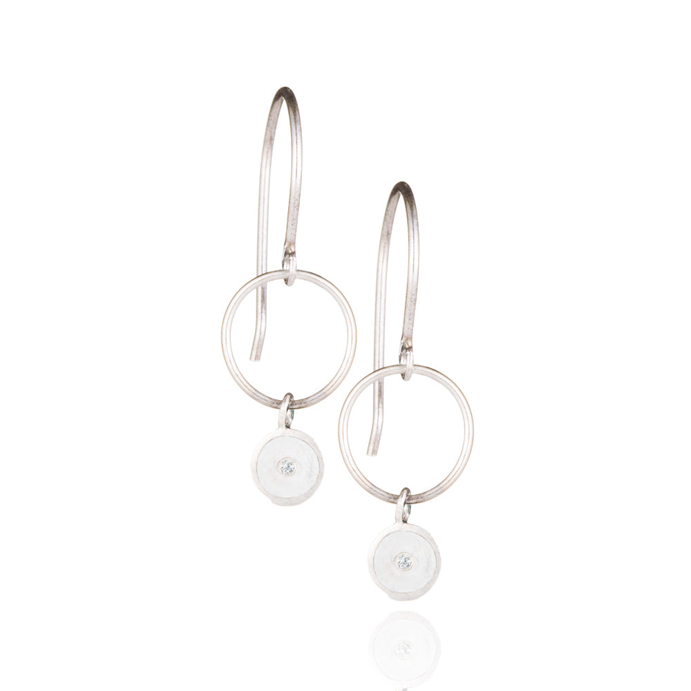 Diamond white hanging droplets