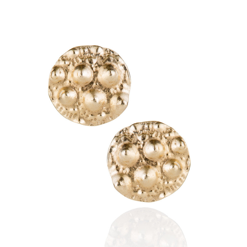 Gold circle urchin studs