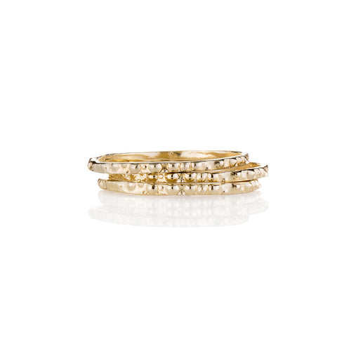 Gold urchin stack rings