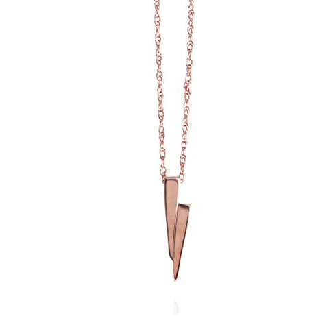Rose gold on rose gold razor necklace