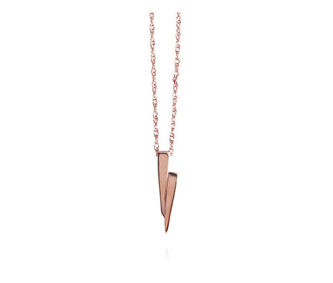 Rose gold on rose gold razor necklace