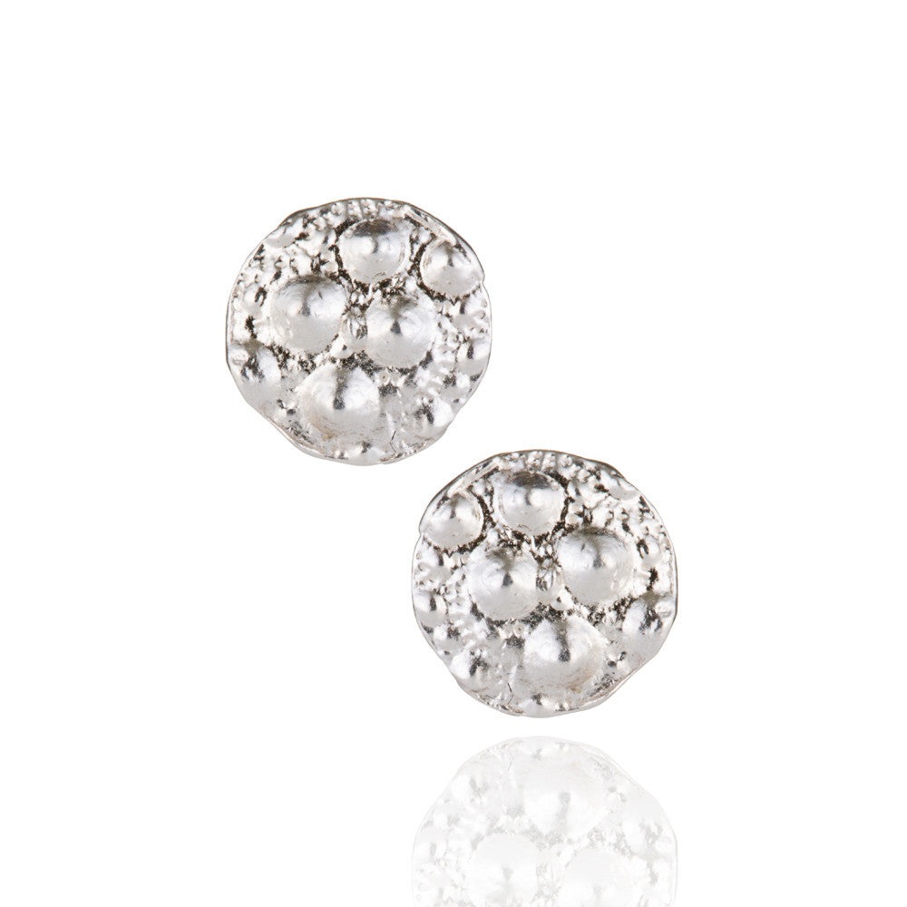 Sterling silver circle urchin studs