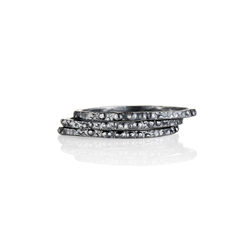 Oxidized urchin stack rings